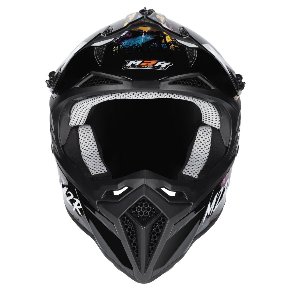 M2R X2.1 Youth ECE 22.06 Lightweight MX Helmet - EMOJI PC-10 - YM #1130384