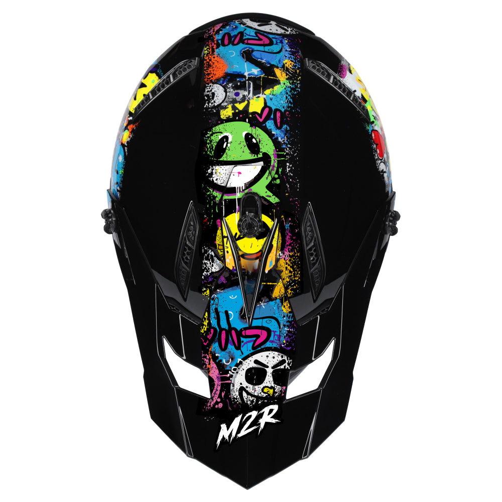 M2R X2.1 Youth ECE 22.06 Lightweight MX Helmet - EMOJI PC-10 - YM #1130384