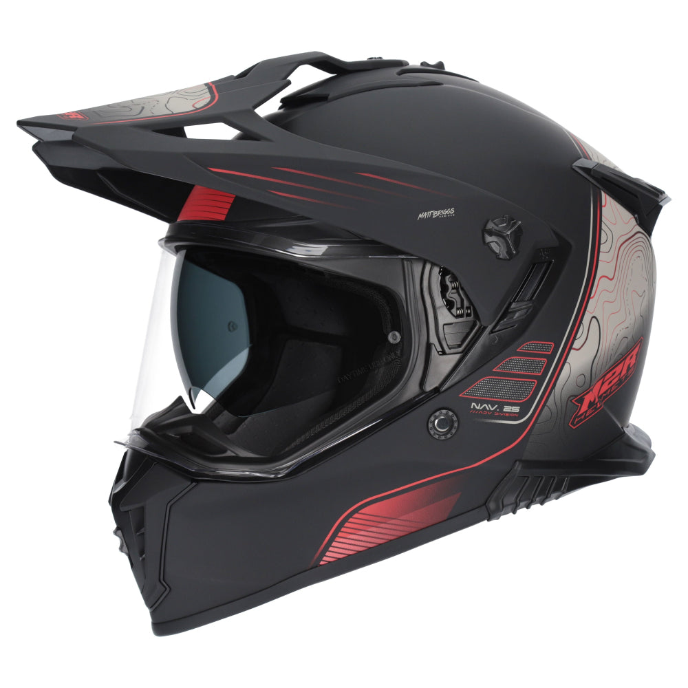 M2R Navigator Motorcycle Helmet ECE 22.06 Dual Sport - Elevate PC-1 - L #1130675