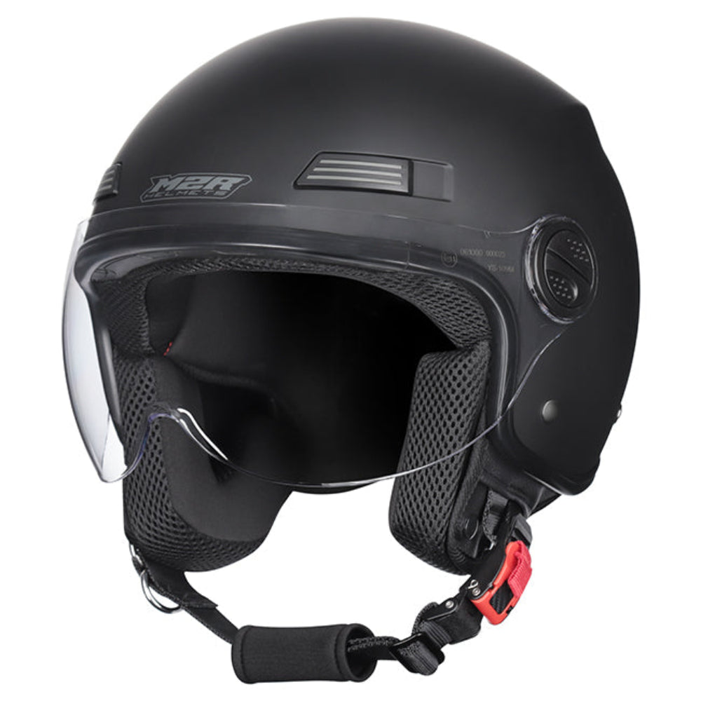 M2R Nimbus ECE22.06 Lightweight ABS Scooter Helmet - Matt Black - M #1131069