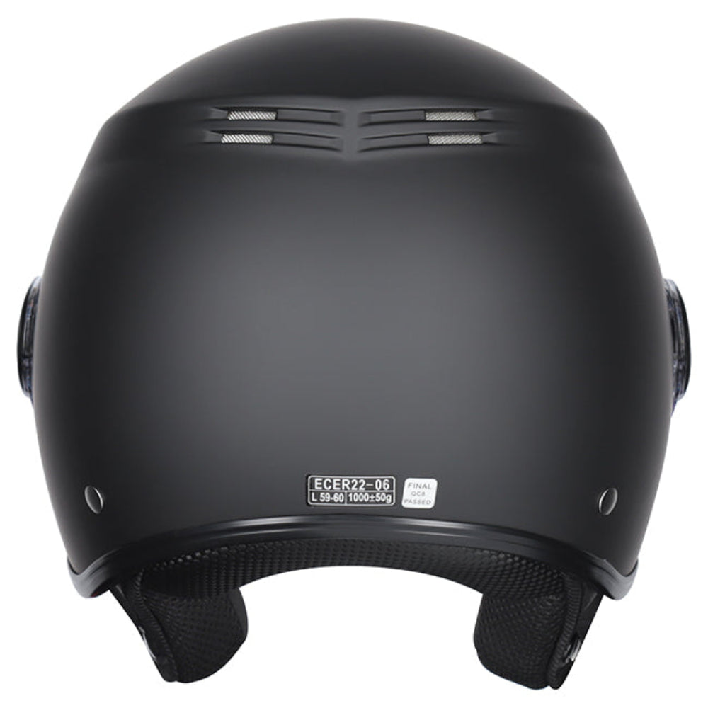 M2R Nimbus ECE22.06 Lightweight ABS Scooter Helmet - Matt Black - M #1131069