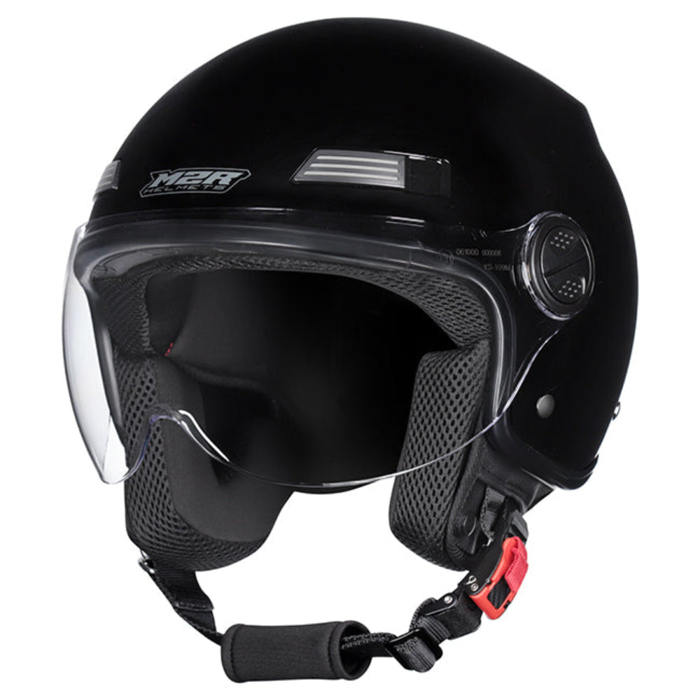 M2R Nimbus ECE22.06 Lightweight ABS Scooter Helmet - Black - M #1131075