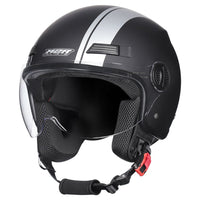 M2R Nimbus ECE22.06 ABS Scooter Helmet - Stripe Black Silver PC-5F - XS #1131085