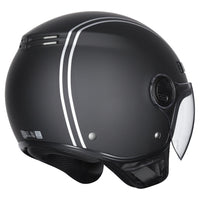 M2R Nimbus ECE22.06 ABS Scooter Helmet - Stripe Black Silver PC-5F - XS #1131085