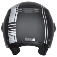 M2R Nimbus ECE22.06 ABS Scooter Helmet - Stripe Black Silver PC-5F - XS #1131085