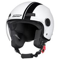 M2R Nimbus ECE22.06 ABS Scooter Helmet - Stripe White Black PC-6 - M #1131093