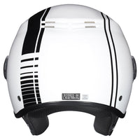 M2R Nimbus ECE22.06 ABS Scooter Helmet - Stripe White Black PC-6 - M #1131093