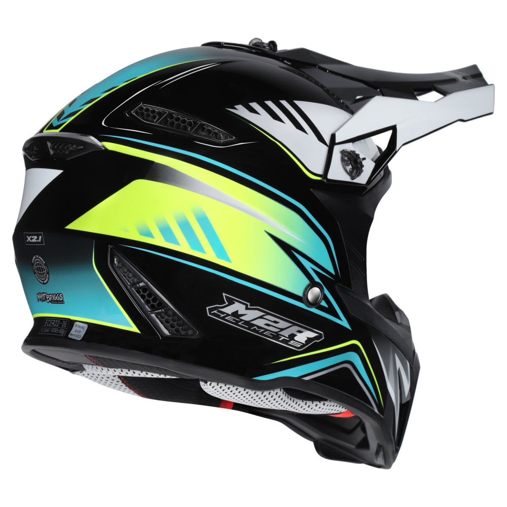 M2R X2.1 Youth ECE 22.06 Lightweight MX Helmet - HYPE PC-3 - YS #1131111
