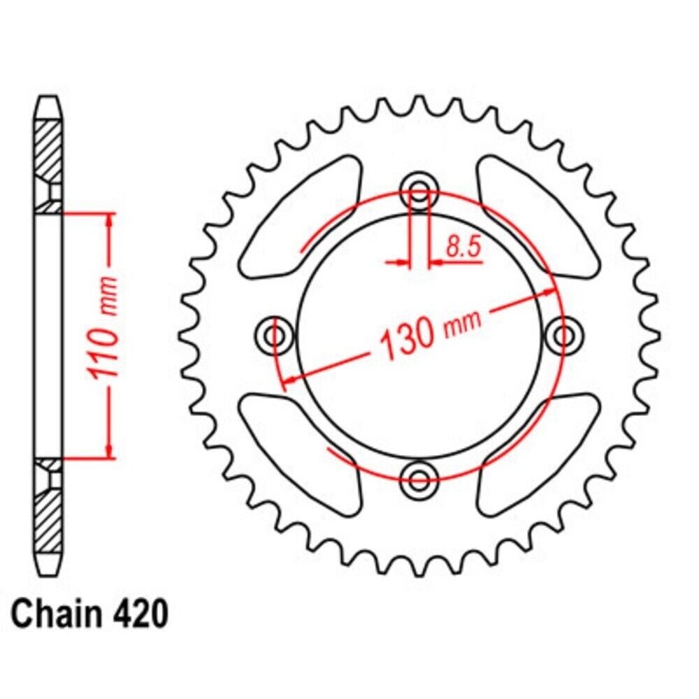 EK CHAIN AND SUPERSPROX Chain and Sprockets Kit-Steel For HONDA CR85R 12-110-171