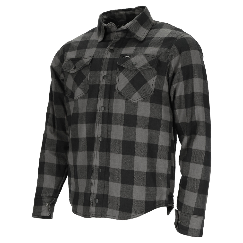 Argon Hatchet Motorcycle Flanno Riding Shirt-Black/Grey-60 (2X-3X) #2117908