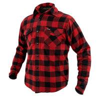 Argon Hatchet Motorcycle Flanno Riding Shirt-Black/Red-50 (M-L) #2117915