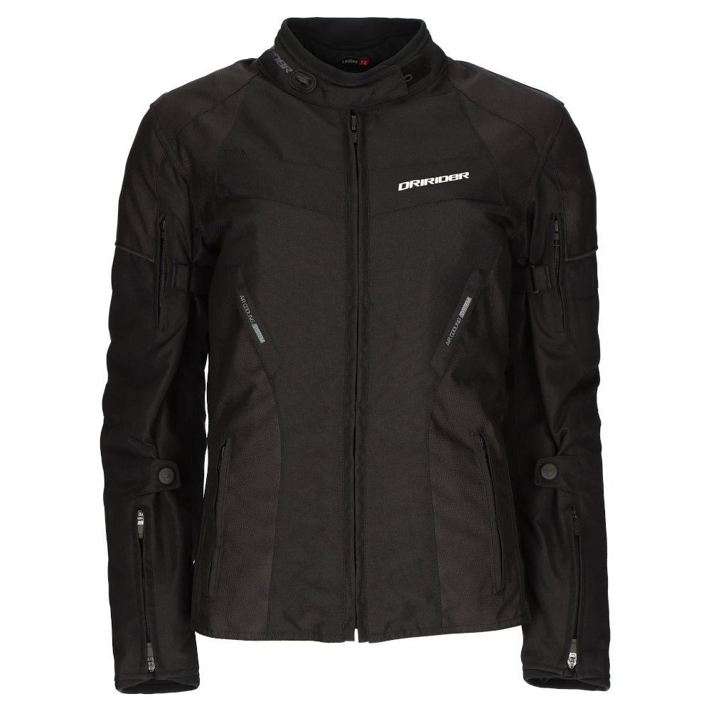 Dririder Vivid 3 Waterproof Touring Ladies Jacket-Black/Black-18 #2123015
