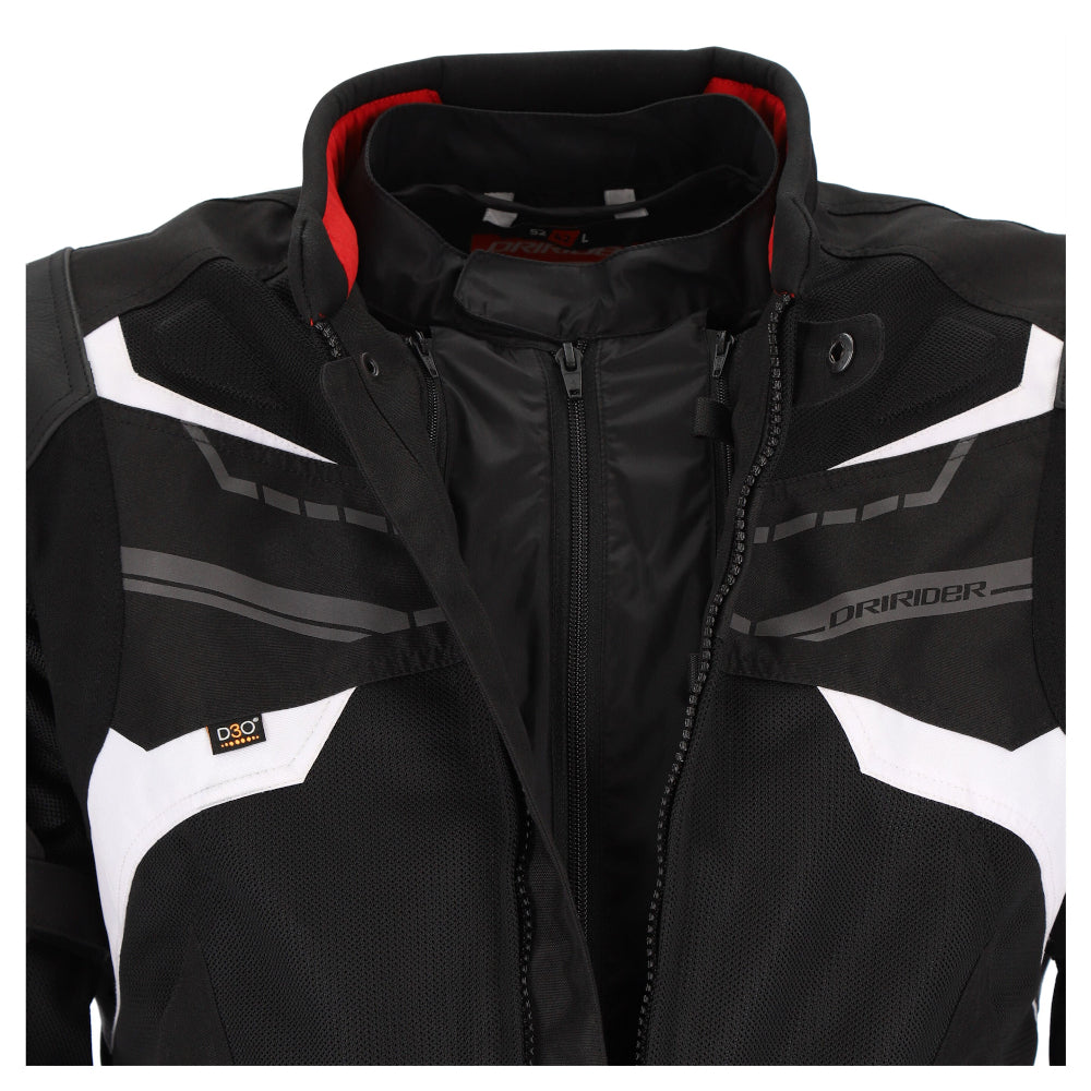 Dririder Climate Control Exo 4 Vented Jacket-Black/White-LDS 14 #2124010