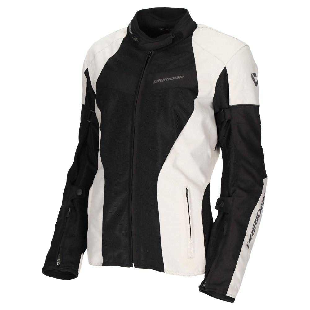 Dririder Vivid 3 Air Vented Touring Ladies Jacket-Pearl/Black-18 #2124785