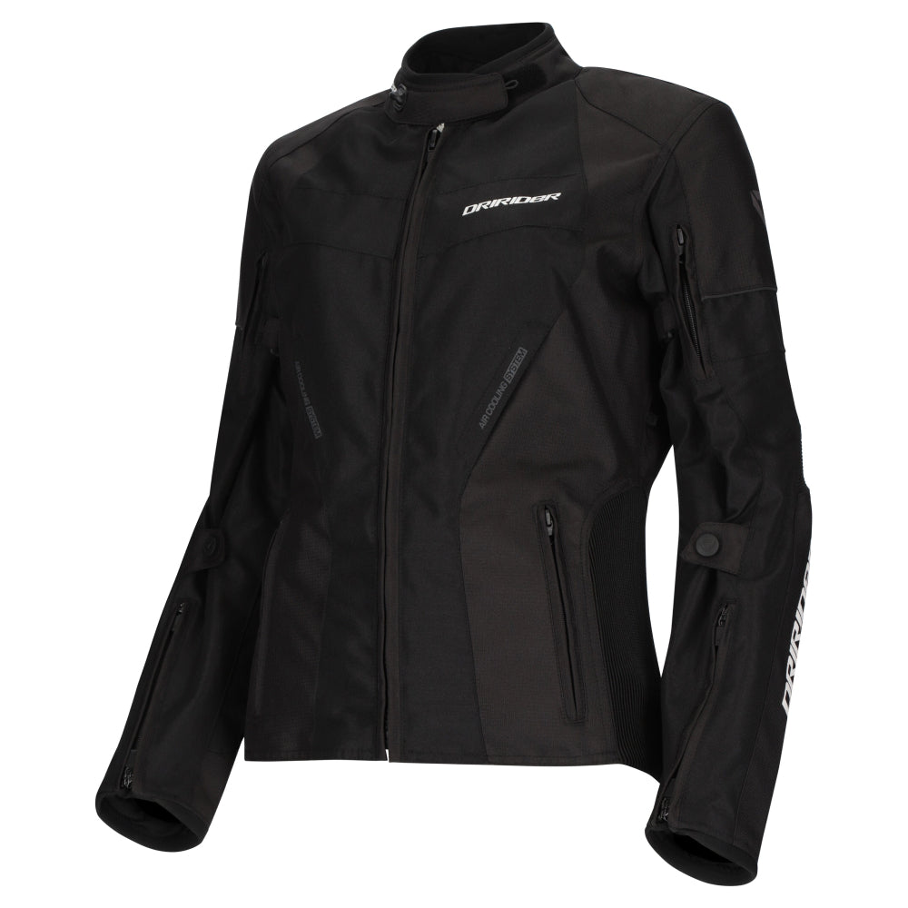 Dririder Vivid 3 Waterproof Touring Ladies Jacket-Black/White-6 #2124791