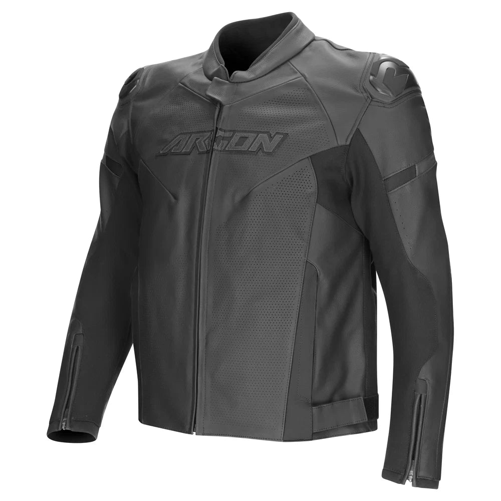 Argon Descent 2 Perforated Leather Motorcycle Jacket-Stealth-56 (XL-2X) #2128717