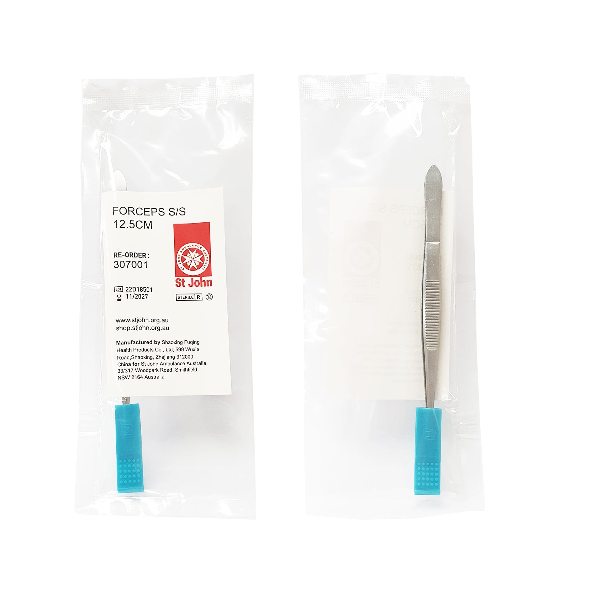 ST JOHN Pointed Forceps 12.5cm Stainless Steel Sharp Sterilisable #307001