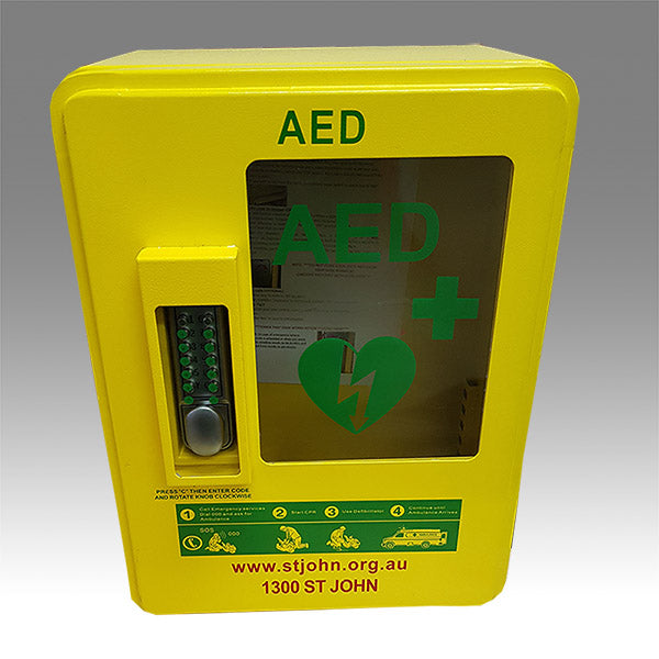 ST JOHN Defibrillator Cabinet Outdoor Keypad AED Emergency Storage #353830