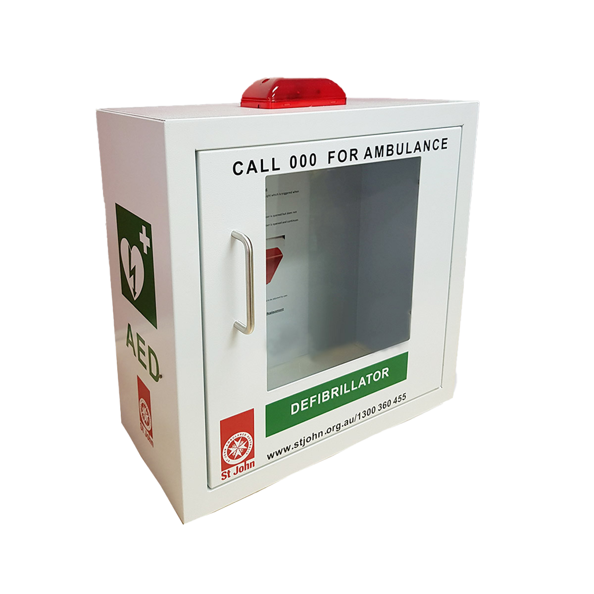 ST JOHN Indoor Wall Mounted Defibrillator Cabinet AED Emergency Storage #353836