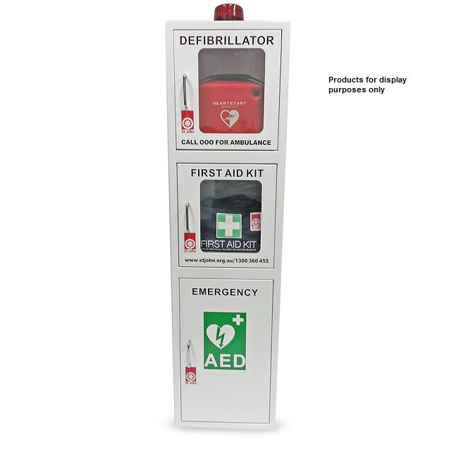 ST JOHN Defibrillator Cabinet 3 in 1 First Aid Station #353823