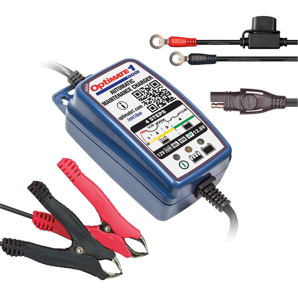 TECMATE Optimate 1 DUO - Lithium and Lead Acid Smart Charger 0.6amp #4-TM408-D