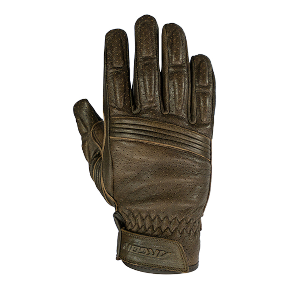 Argon Clash Classic Rigger Style Leather Motorcycle Gloves-Coffee-3XL #4006405