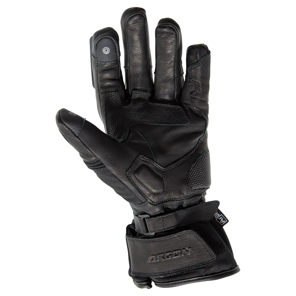 Argon Ascot Waterproof Winter Leather Ladies Motorcycle Gloves-Black-M #4007185