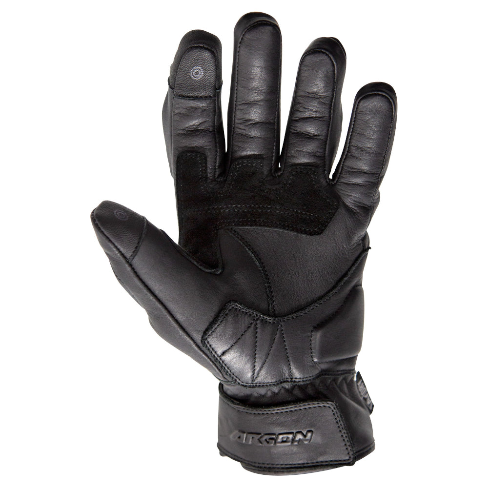 Argon Vice Waterproof Short Cuff Leather Motorcycle Gloves-Black-S #4007200