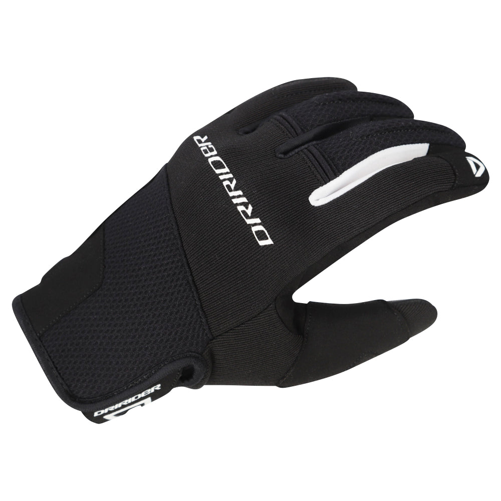 Dririder Flex Ladies Textile Full Finger Gloves-Black/White-L #4008790