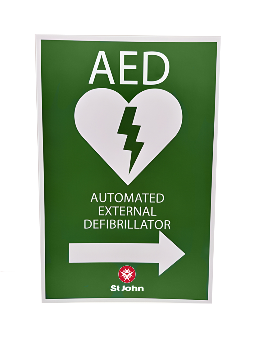 ST JOHN AED High Visibility Signage with Right Arrow #434875