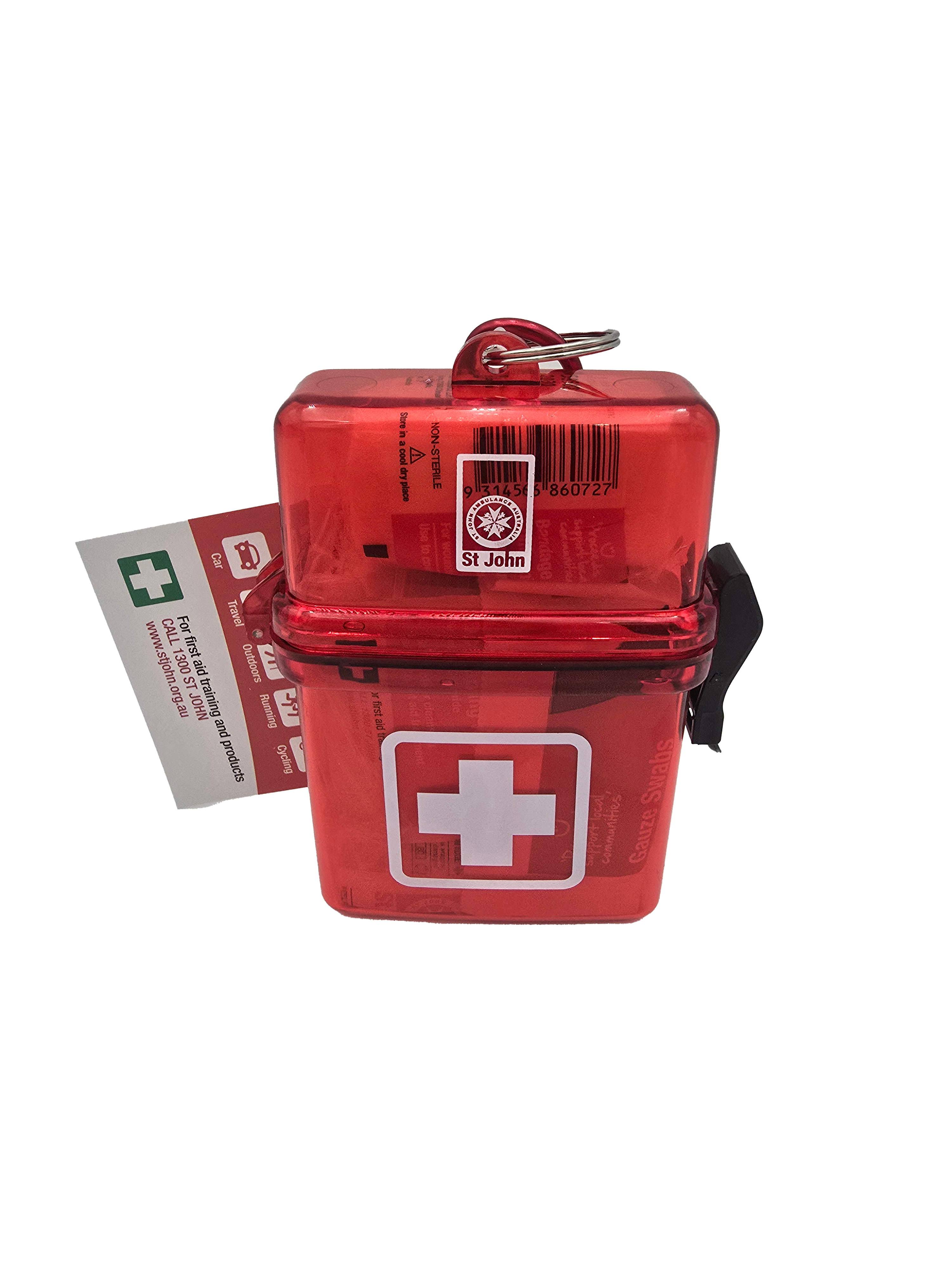 ST JOHN Carabiner Portable First Aid Kit Emergency Medical Supplies #600232