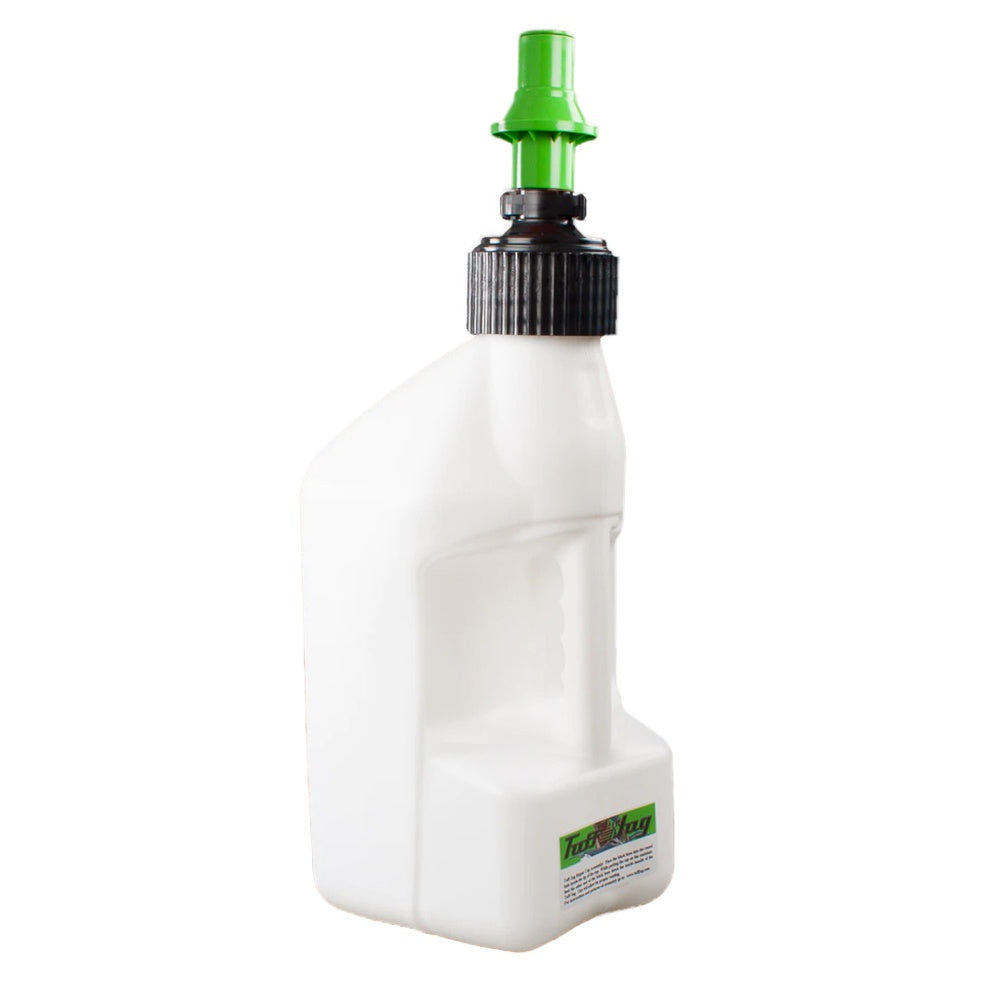 2.7 gal/10 Litre White Tuff Jug with Kawi Green Ripper Cap #7-WURK10