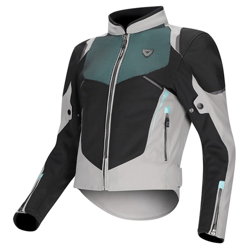 Dririder Air-Ride Pro Summer Jacket-Lt Grey/Black/Teal-LDS 12 #2128648