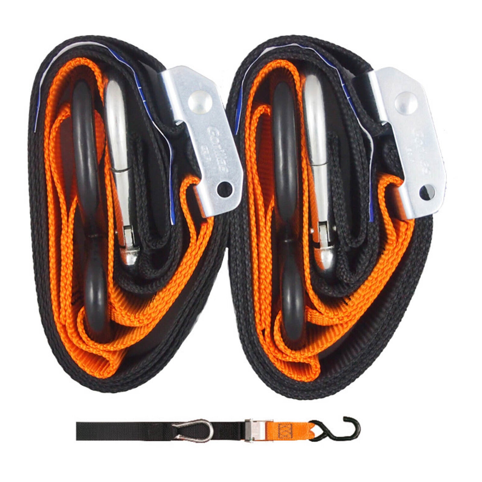 Gorillas Grip Tie Down 38mm S-Hook - Black / Orange Loop GGTD4BO#
