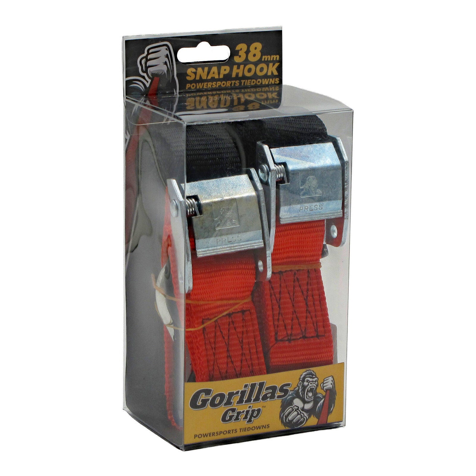 Gorillas Grip Tie Down 38mm S-Hook - Black / Red Loop GGTD4BR#