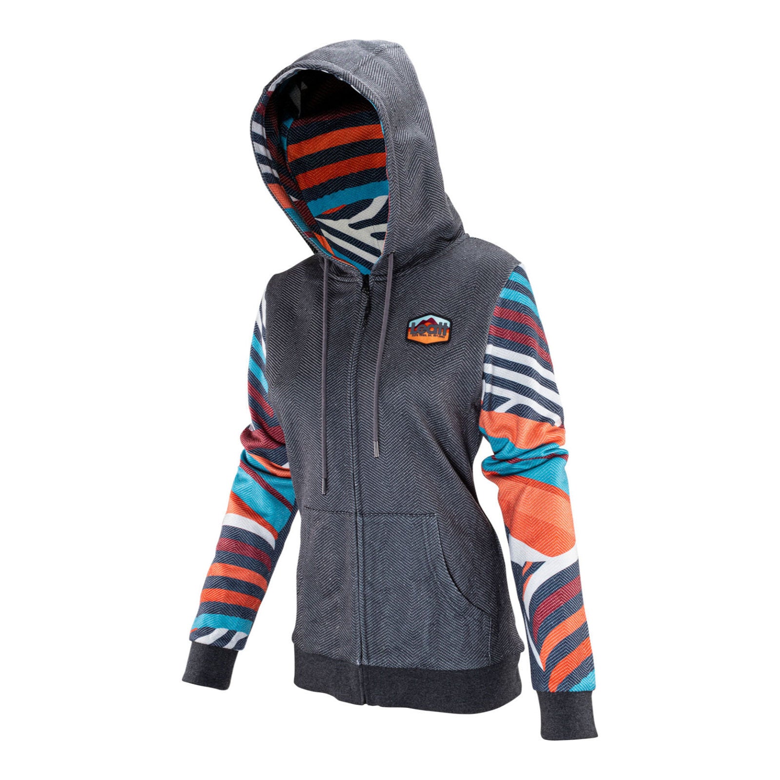 Leatt Premium Women's Zip Hoodie - Stripes (L) LE5024400503#