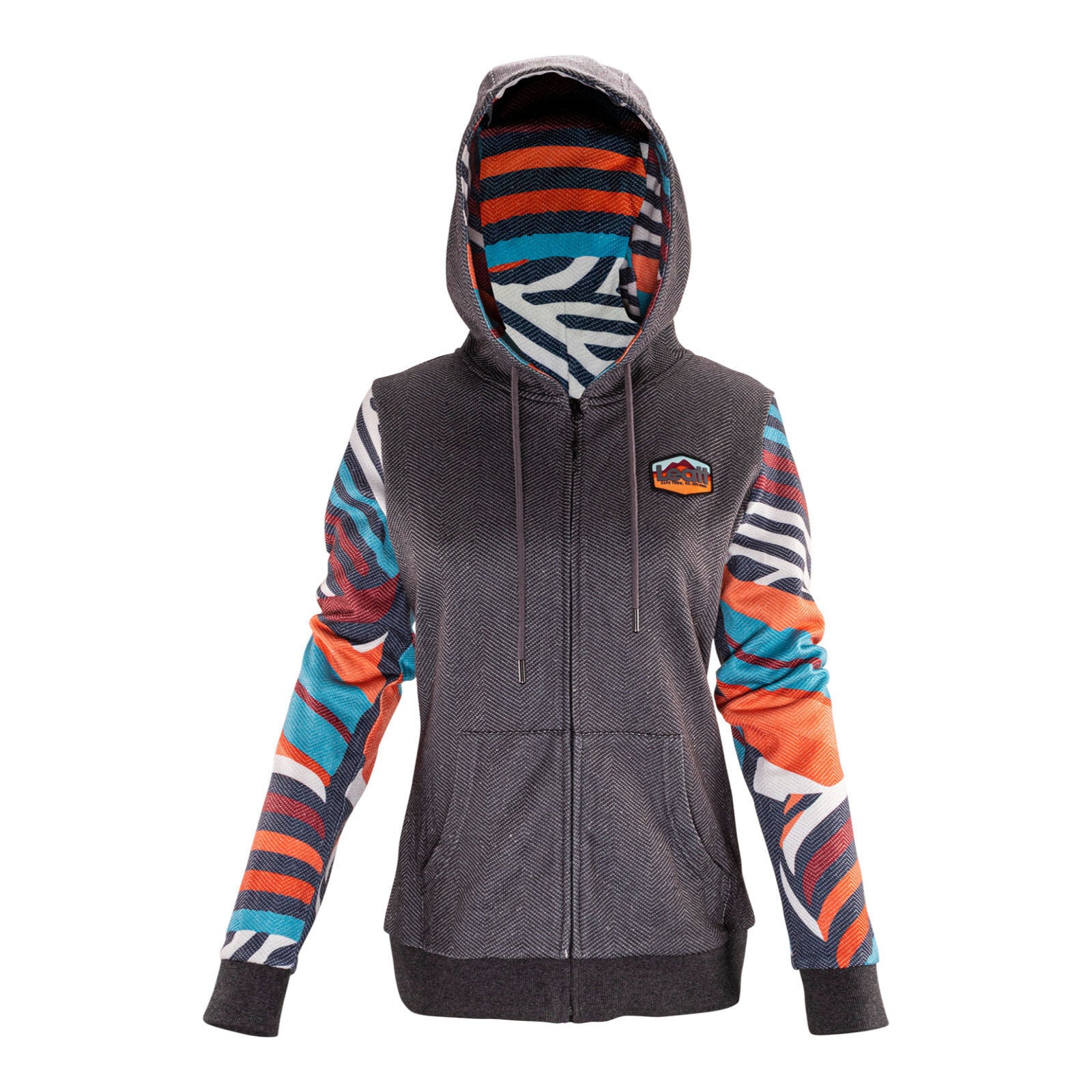Leatt Premium Women's Zip Hoodie - Stripes (XL) LE5024400504#
