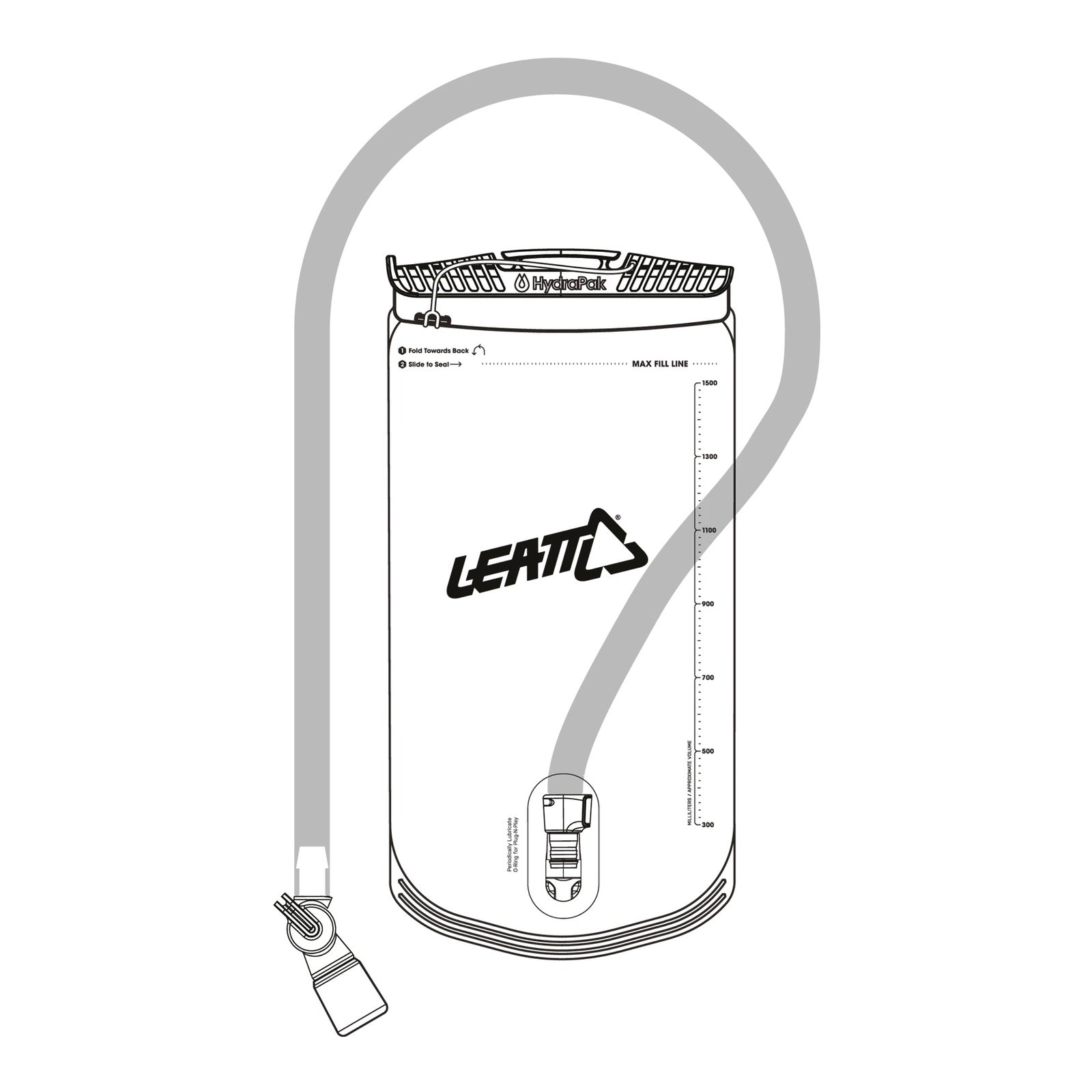 Leatt Hydrapak 1.5L Vertical Bladder with Tube & Bite Valve - Clear LE7026010130#