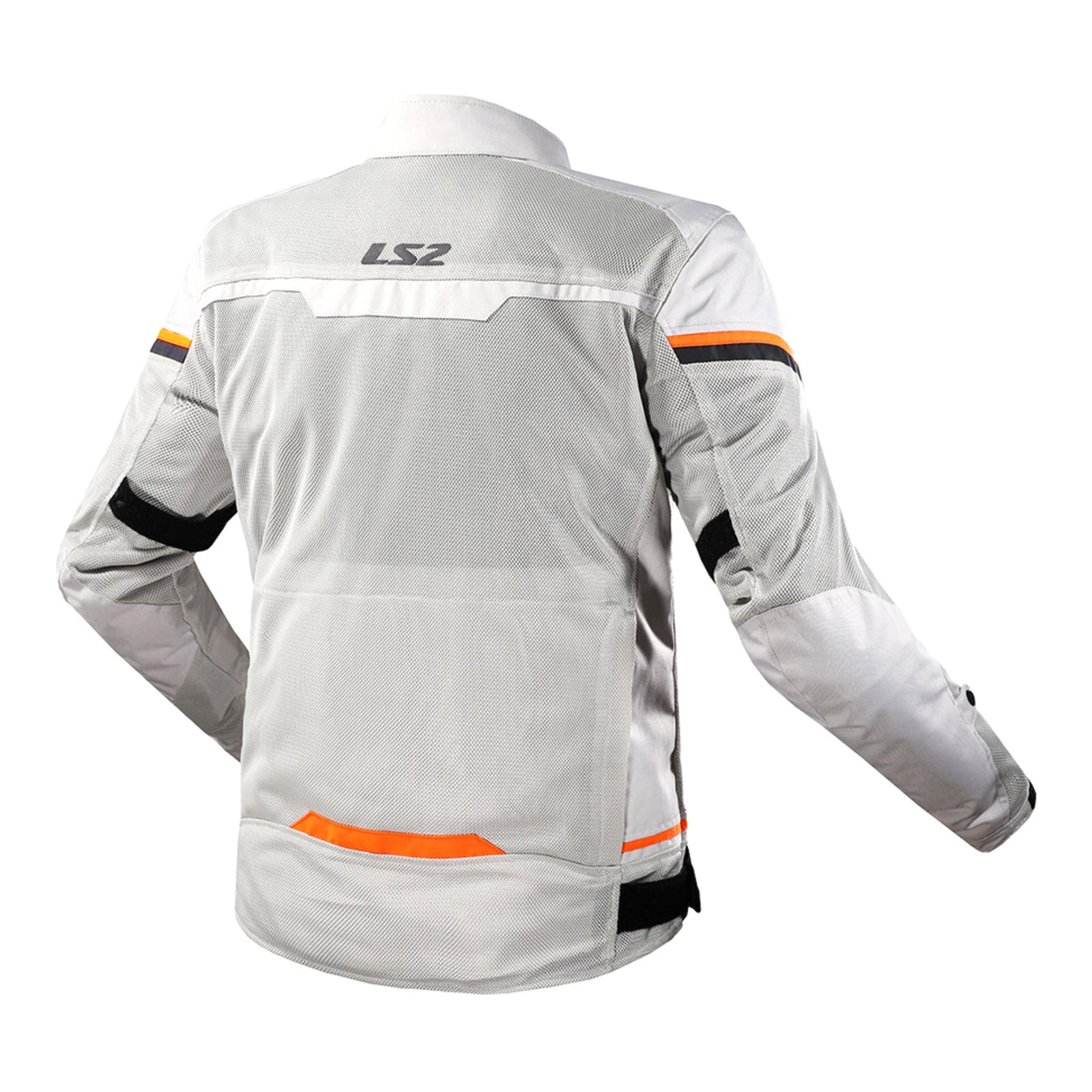 LS2 Riva Men's Jacket - Light Grey / Hi-Vis Orange (2XL) LS2A64100S0108XXL#