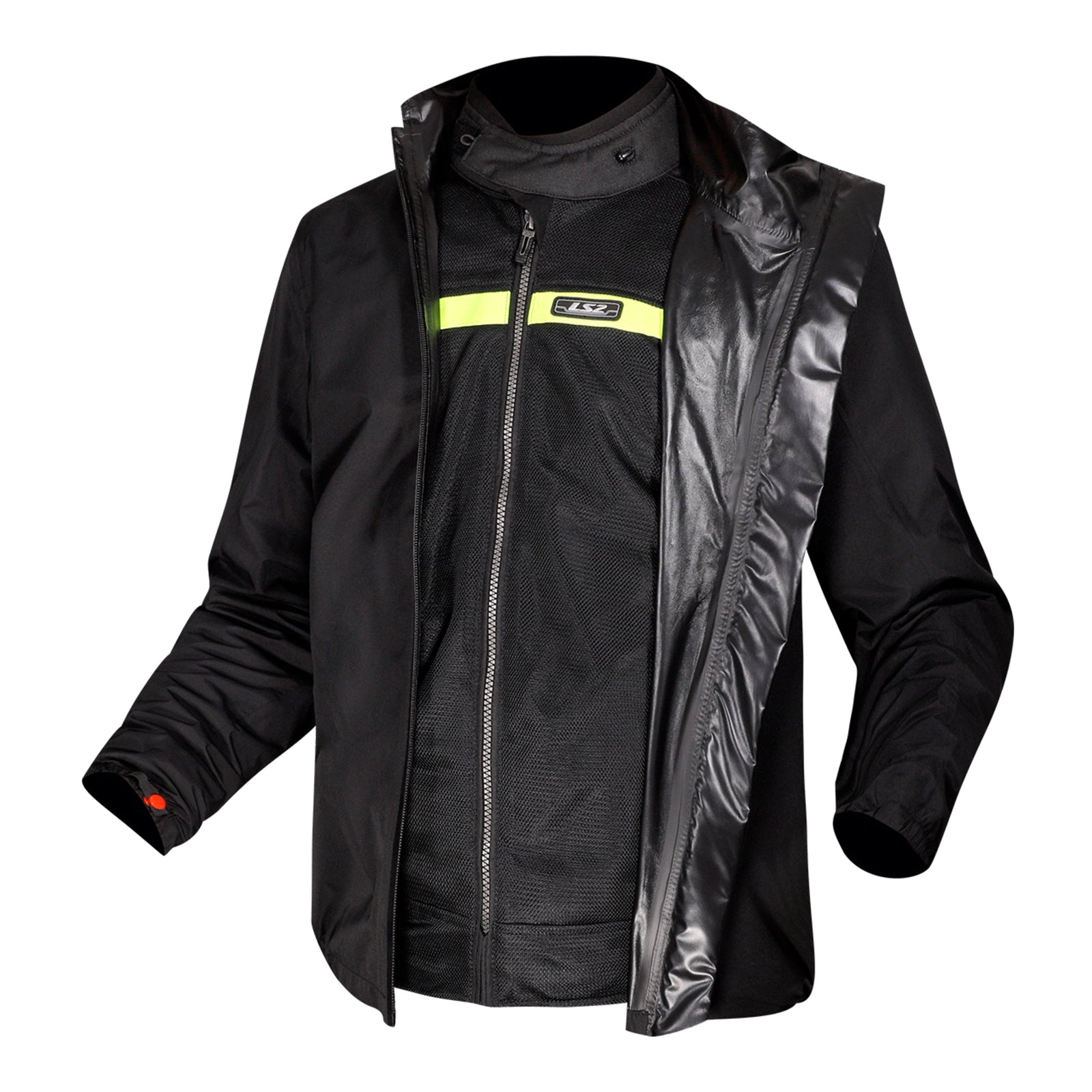 LS2 Riva Men's Jacket - Black / Dark Grey / Red (M) LS2A64100S0112MED#