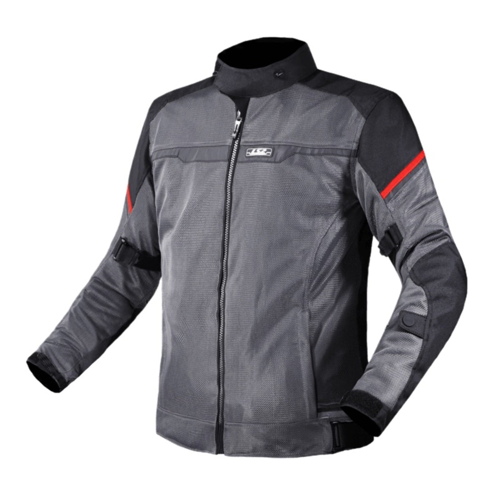LS2 Riva Men's Jacket - Black / Dark Grey / Red (XL) LS2A64100S0112XL#