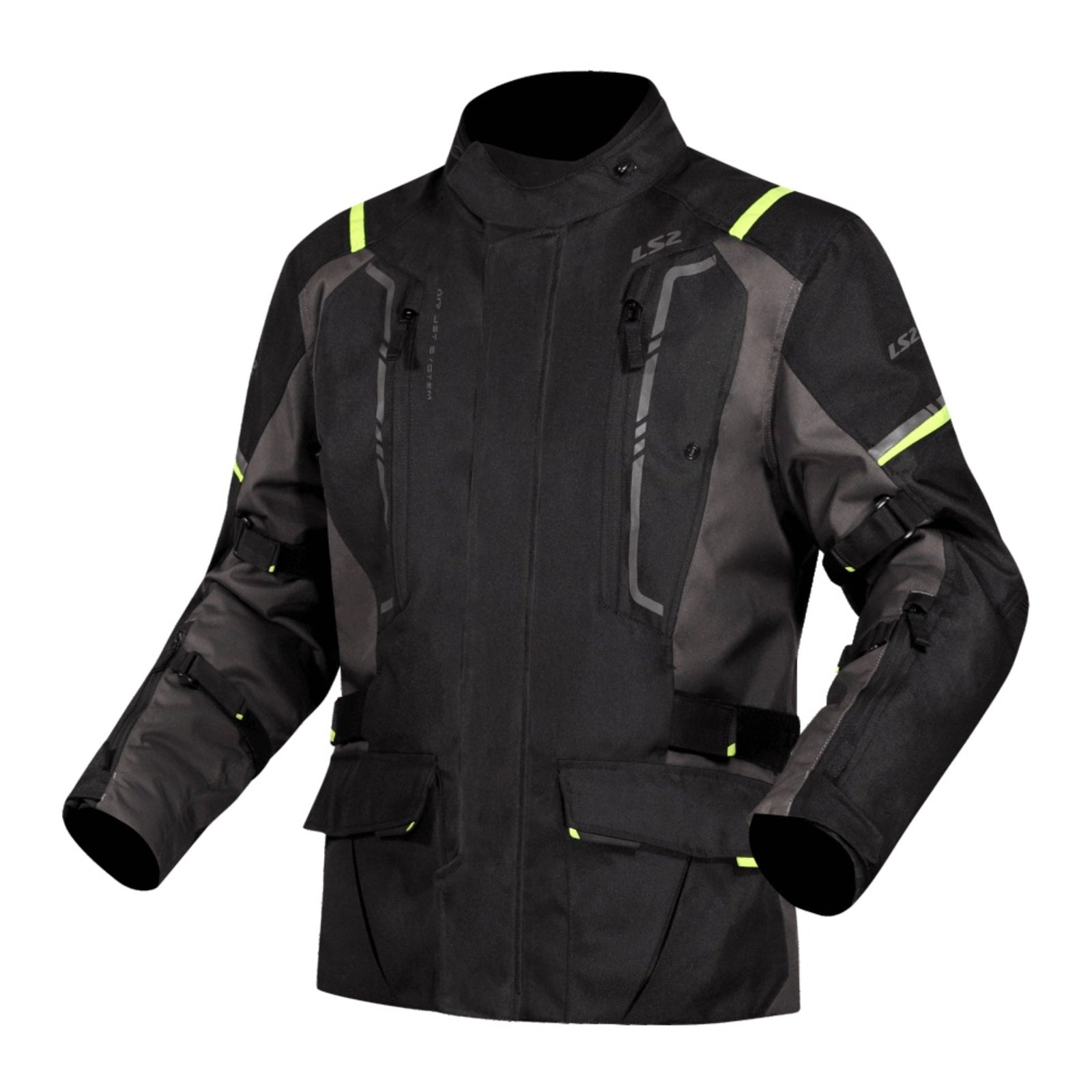 LS2 Narvik Men's Jacket - Grey/Black / Hi-Vis Yellow (5XL) LS2A64250W01545XL#