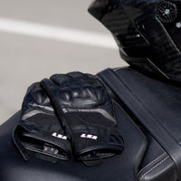 LS2 Octane Men's Waterproof Leather Gloves - Black (L) LS2A70070W0112LRG#