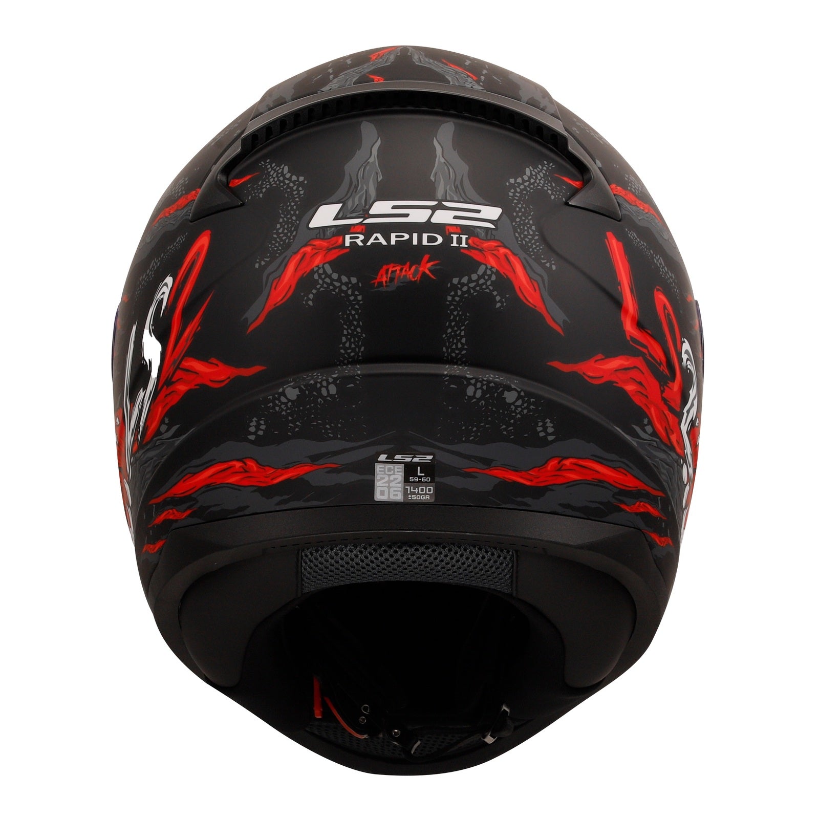LS2 FF353 Rapid II (XL) Kaiju - Matte Black / Red / White 06 LS2FF3532KAIJUXL#