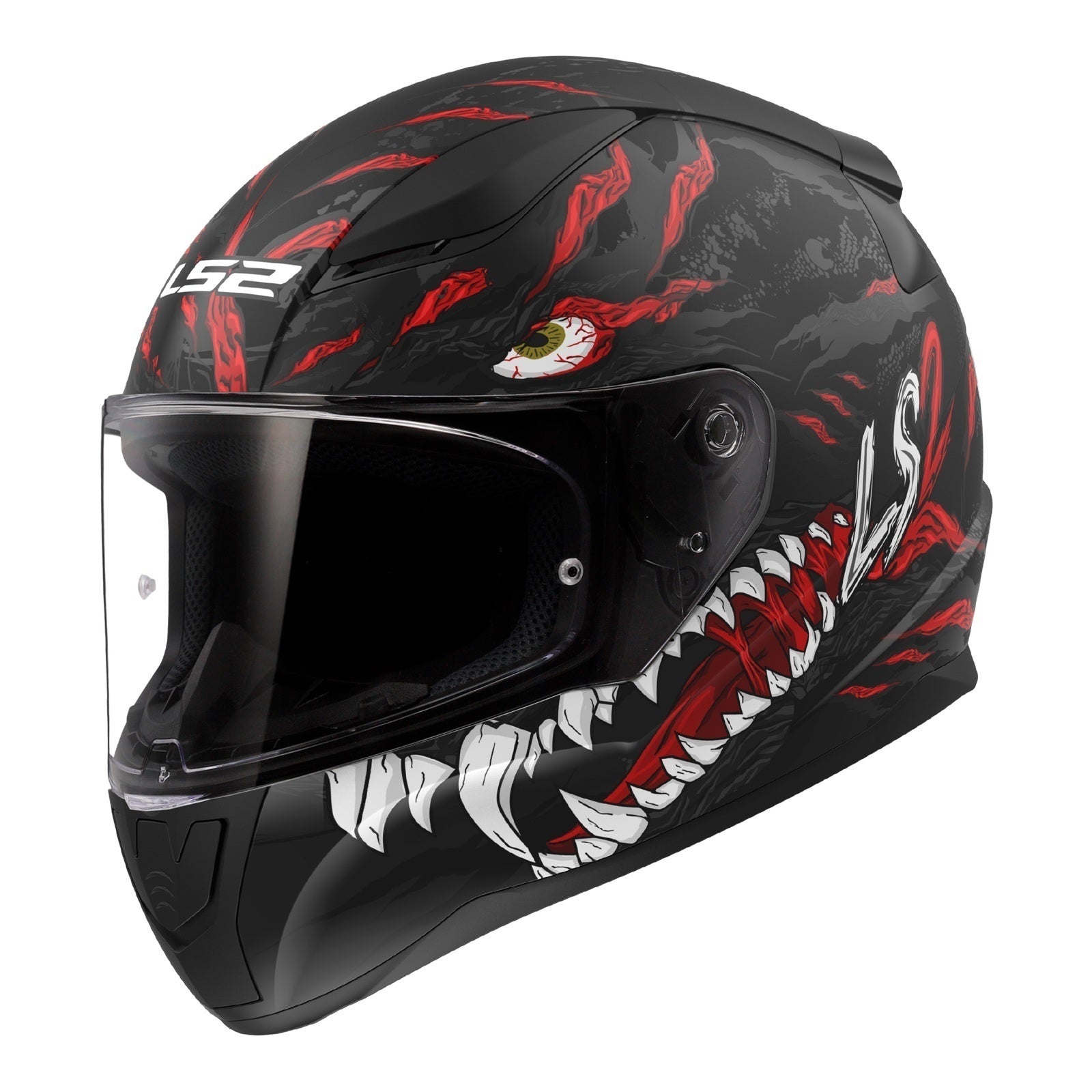 LS2 FF353 Rapid II (XS) Kaiju - Matte Black / Red / White 06 LS2FF3532KAIJUXS#