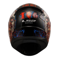 LS2 FF353 Rapid II (2XL) Zombie - Gloss Black / Red / White 06 LS2FF3532ZOM2XL#
