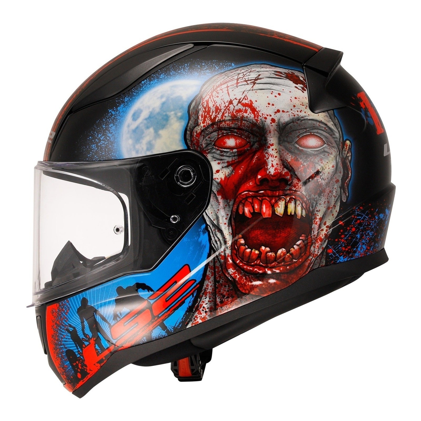 LS2 FF353 Rapid II (M) Zombie - Gloss Black / Red / White 06 LS2FF3532ZOMM#