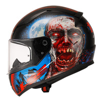 LS2 FF353 Rapid II (XS) Zombie - Gloss Black / Red / White 06 LS2FF3532ZOMXS#
