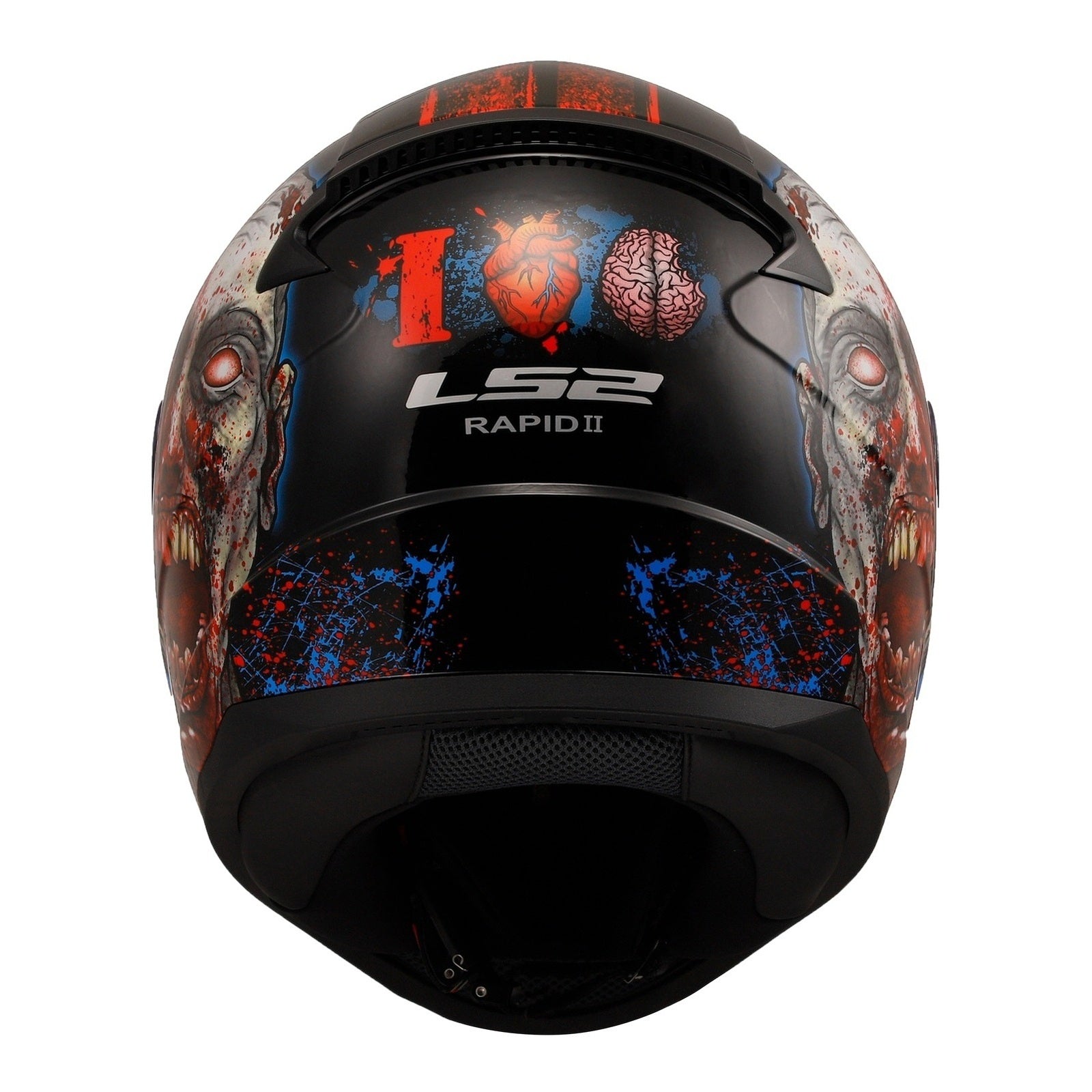 LS2 FF353 Rapid II (XS) Zombie - Gloss Black / Red / White 06 LS2FF3532ZOMXS#