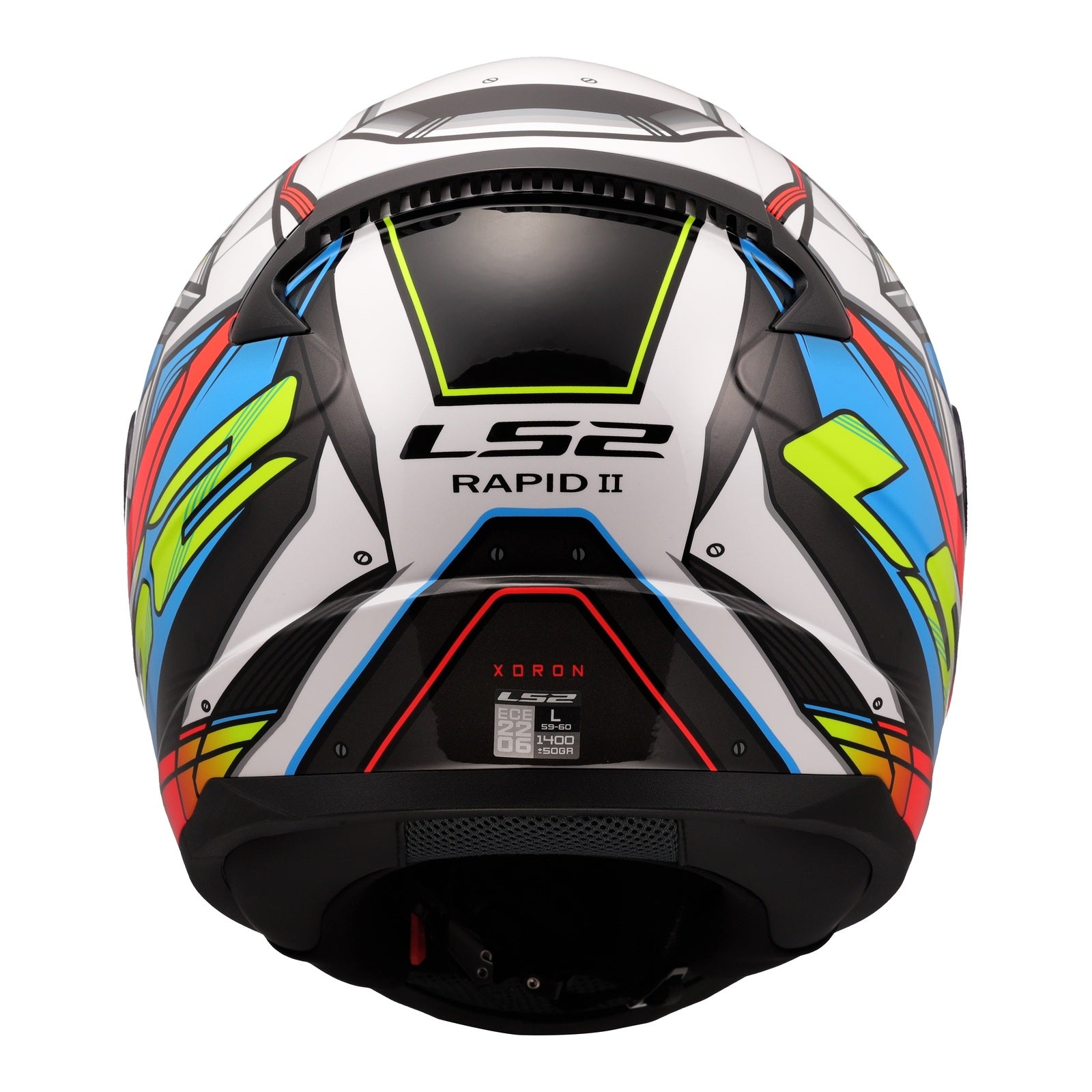 LS2 FF353 Rapid II Xdron Helmet - White / Hi-Vis Orange / Blue (M) LS2FF353XDRONM#